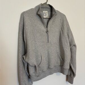 Aerie Gray Quarter-Zip Sweatshirt